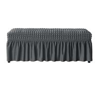 ZFIHAV Funda elástica for Banco, Funda for Silla de Piano, Falda, Funda Larga de Tela for Asiento, decoración del hogar y Dormitorio, Funda Protectora for Asiento(Dark Gray,3pcs)