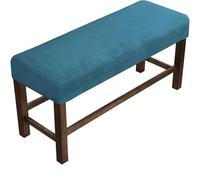 ZFIHAV Funda Suave for Banco for el hogar, Funda for Silla Simple de Color sólido, Taburete de Piano elástico Grueso, Funda for Silla de Banco, 2 uds.(Peacock Blue)