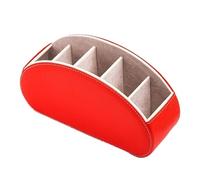 ZFIHAV Organizador De Mandos A Distancia Soporte for Control remoto, organizador, soporte for controlador, caja de almacenamiento cuero con 5 compartimentos y for TV, escritorio(Red)
