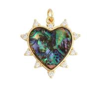 ZFISH Colgante elegante de corazón de nácar natural, concha de ágata y malaquita, accesorios para collar DIY M30-M309847M1 - Abulón