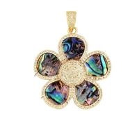 ZFISH Colgante elegante de corazón de nácar natural, concha de ágata y malaquita, accesorios para collar DIY M30-M300009M1 - Abulón