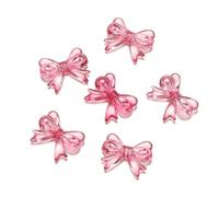 ZFISH Lote de 30 cuentas espaciadoras transparentes con lazo de 14 x 18 mm para hacer pendientes, colgantes, collares, accesorios de joyería, color rosa claro y rojo.