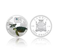 ZFJHALOEP Moneda Conmemorativa de la constelación de Animales africanos en Peligro de extinción, Moneda de desafío, Metal Plateado, Regalo de colección.