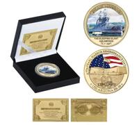 ZFJHALOEP Moneda Conmemorativa del 80.º Aniversario del Ataque a Pearl Harbor, chapada en Oro, Moneda de desafío del ejército de EE. UU., Regalo de Recuerdo Militar.