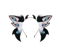 ZFKJERS Diadema realista de orejas de animales peludas, accesorio de cosplay para Halloween (Cthulhu negro)