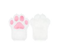 ZFKJERS Juego de accesorios para disfraz de animales para cosplay, garras de plástico esponjosas y esponjosas para gatos, guantes de patas para adultos, Blanco, L