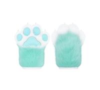 ZFKJERS Juego de accesorios para disfraz de animales para cosplay, garras de plástico esponjosas y esponjosas para gatos, guantes de patas para adultos, verde, L