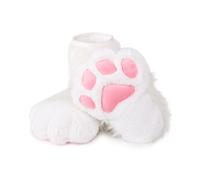 ZFKJERS Juego de garras de plástico para cosplay, para pies de fursuit, zapatillas de patas, pantuflas peludas, para adultos, accesorios para disfraz (blanco)