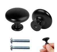 ZFKXGS 2PZ Pomos y Tiradores Negro Mate Pomo para Armario Redondo Tiradore Cocina Cajones Decorativos Pomo Puerta Tiradores de Muebles Perillas para Cajón Muebles Armarios de Cocina Puertas
