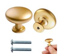 ZFKXGS 2PZ Pomos y Tiradores Oro Mate Pomo para Armario Redondo Tiradore Cocina Cajones Decorativos Pomo Puerta Tiradores de Muebles Perillas para Cajón Muebles Armarios de Cocina Puertas