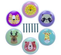 ZFKXGS 6PZ Pomos y Tiradores Infantiles Animales Tiradore Ceramica Cocina Cajones Armarios Sólido Decorativos Pomo Puerta Tiradores de Muebles Redondo Perillas para Cajón Armario Puertas Cómodas (B)