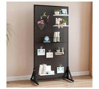 Zfmnoyev 1 Expositor De Tablero Perforado con Ruedas, Torre Organizadora Metálica De Pie con 20 Ganchos, Organizador De Herramientas Móvil para Decoración Y Almacenamiento(Black,50x40x120 cm)