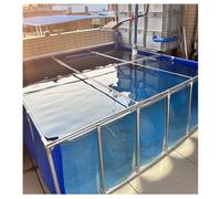 Zfmnoyev Acuario De Interior Independiente para Koi/Peces Dorados. Estanque con Panel De Visualización Transparente Y Válvula De Drenaje. Revestimiento De Lona Flexible(2x1.5x0.7 m)