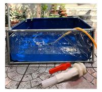 Zfmnoyev Acuario Koi De PVC con Panel De Visualización Transparente, Piscinas Elevadas Rectangulares/Tanque De Almacenamiento De Agua Plegable(1x1x0.4 m)