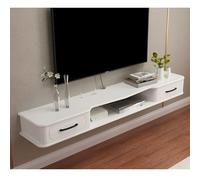 Zfmnoyev Consola Multimedia De Pared con 2 Cajones, Soporte Flotante De Madera para TV, Estantes De Almacenamiento Multimedia, Estante Flotante Moderno para Debajo del TV(110x24x16 cm)