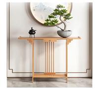 Zfmnoyev Consolas Estrechas para La Entrada, Consola Larga Y Estrecha con Cajón Y Estantes Abiertos, Estantería Estrecha De Estilo Chino para El Pasillo, Mesa De Almacenamiento(Natural-B,120x20x80cm)