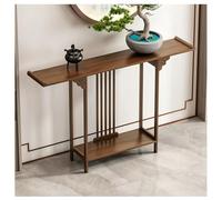Zfmnoyev Consolas Estrechas para La Entrada, Consola Larga Y Estrecha con Cajón Y Estantes Abiertos, Estantería Estrecha De Estilo Chino para El Pasillo, Mesa De Almacenamiento(Brown-A,100x20x80cm)