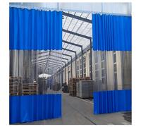Zfmnoyev Cortinas Divisorias para Garaje, Paneles De Vinilo Industriales, Lona Transparente, Cortina Colgante De PVC De 0,6 Mm De Grosor con Ojales Metálicos(Azul,4.2x2.5m/13.8x8.2ft)