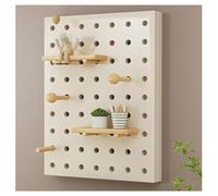 Zfmnoyev Cubierta De Madera para Caja De Fusibles con Estantes, Paneles Decorativos Ocultos para Caja De Contador Eléctrico, Tablero Perforado De Protección para Sala De Estar(Blanco,30x40 cm)
