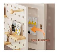 Zfmnoyev Cubierta De Madera para Caja De Fusibles con Estantes, Paneles Decorativos Ocultos para Caja De Contador Eléctrico, Tablero Perforado De Protección para Sala De Estar(Natural,60x50 cm)