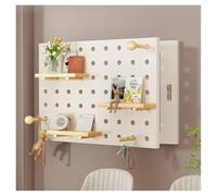 Zfmnoyev Cubierta De Madera para Caja De Fusibles con Estantes, Paneles Decorativos Ocultos para Caja De Contador Eléctrico, Tablero Perforado De Protección para Sala De Estar(Blanco,60x50 cm)