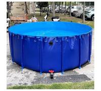Zfmnoyev Estanque De Lona para Peces, Piscina Redonda Grande sobre El Suelo con Soportes, Tanque De Almacenamiento De Agua Plegable, Fácil De Instalar(1x0.8 m)