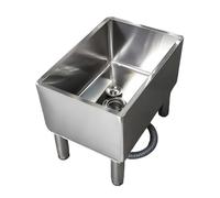 Zfmnoyev Fregadero De Acero Inoxidable para Fregona, Fregadero De Servicio Pesado, Fregadero De Cocina con Cubeta Profunda, para Balcón, Baño, Exterior(Silver-A,80x41x50 cm/31x16x20 in)
