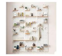 Zfmnoyev Kit Combinado De Tablero Perforado De Madera, Organizador Modular De Pared para Exhibición Y Almacenamiento, Panel De Tablero Perforado Colgante(Blanco,60x120 cm)