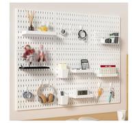 Zfmnoyev Kit Combinado De Tableros Perforados para Organizador De Pared, Paneles Y Unidades De Tablero Perforado, Organizador Multifuncional De Herramientas De Tablero Perforado(42.5x33 cm)