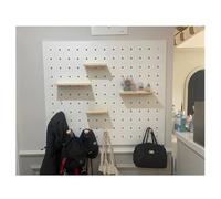 Zfmnoyev Kit Organizador De Pared con Tablero Perforado, De Madera, Panel Colgante para Entrada, para Organizar Dormitorios, Estudios(Natural,60x120 cm)