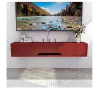 Zfmnoyev Mueble Flotante para TV con Puerta Abatible Superior, Centro De Entretenimiento De Pared Y Estante para Armario, Gabinetes De Almacenamiento Y Consola Multimedia(Rosso,90x20x18.4 cm)