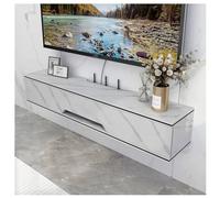 Zfmnoyev Mueble Flotante para TV con Puerta Abatible Superior, Centro De Entretenimiento De Pared Y Estante para Armario, Gabinetes De Almacenamiento Y Consola Multimedia(White-C,90x20x18.4 cm)