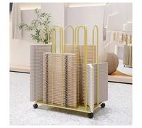 Zfmnoyev Organizador Apilable De Perchas, Perchero Metálico 4 En 1, Carrito De Almacenamiento De Perchas con Ruedas, Desmontable, Ahorra Espacio, Ideal para Lavandería Y Tiendas(Gold)