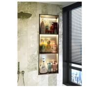 Zfmnoyev Organizador De Estante Empotrado De Pared, Nicho De Ducha LED De Acero Inoxidable con Estante, No Necesita Azulejos, Almacenamiento Moderno E Impermeable para Baño(120x300x120 mm)