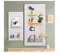 Zfmnoyev Paneles De Pared De Tablero Perforado De Metal, Estante De Almacenamiento para Garaje con 10 Ganchos, Organizador De Pared con Kit Combinado, para Sala De Manualidades, Hogar(100x40 cm)