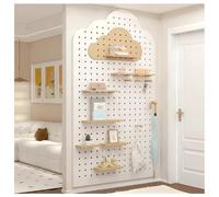 Zfmnoyev Paneles Organizadores De Pared De Tablero Perforado, Kit Combinado De Tableros Perforados De Madera Maciza De 18 Mm De Grosor, Tablero Perforado para Organizar Talleres(Blanco,80x160 cm)