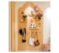 Zfmnoyev Paneles Organizadores De Pared De Tablero Perforado, Kit Combinado De Tableros Perforados De Madera Maciza De 18 Mm De Grosor, Tablero Perforado para Organizar Talleres(Natural,60x120 cm)