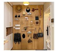 Zfmnoyev Paneles Organizadores De Pared De Tablero Perforado, Tablero De Madera De 18 Mm De Grosor para Almacenamiento, Kit De Tableros Perforados para Exhibición En La Pared(marrón,60x120 cm)
