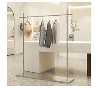 Zfmnoyev Perchero De Acero Inoxidable con Barra Superior Y Estantes, Organizador De Ropa Resistente, Perchero Independiente, para Dormitorios Y Boutiques(150x40x150 cm)