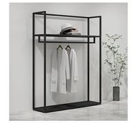 Zfmnoyev Perchero De Pie para Tienda De Ropa con Estantes, Perchero Metálico Comercial Resistente, Organizador De Ropa, Zapatos Y Bolsos para Estudio O Boutique(150x40x190 cm)