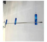 Zfmnoyev Percheros De Acero Inoxidable para Tienda De Ropa, Montaje En Techo, Organizador De Altura Ajustable, Estante Tubular para Exhibición Y Almacenamiento De Ropa(Azul,200 cm)