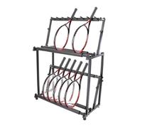 Zfmnoyev Soporte Independiente para Raquetas De Tenis, Expositor para Violín/Guitarra, Soporte Metálico Ajustable En Altura para Raquetas De Bádminton, Expositor Desmontable(90.5x43.5x127 cm)