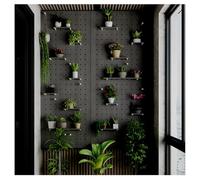 Zfmnoyev Tablero Perforado De Pared para Exhibición, De 15 Mm De Grosor Kit Organizador De Pared Combinado con Tablero Perforado Rectangular De Madera Panel Perforado para Organización(Grey,80x60cm)