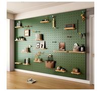 Zfmnoyev Tablero Perforado para Organizar Herramientas De Pared, Tablero Madera 16 Mm Grosor, Talleres, Estante Modular Almacenamiento Dormitorio, Estudio, Oficina Y Baño(Verde,160x80 cm)