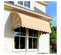 Zfmnoyev Toldo Retráctil Curvo Francés, Plegable, De Aluminio Galvanizado, para Puertas Y Ventanas, Resistente Al Agua Y Al Viento, Ideal para Jardín, Balcón, Patio(marrón,160x60x60cm)