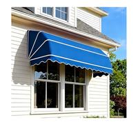 Zfmnoyev Toldo Retráctil Curvo Francés, Plegable, De Aluminio Galvanizado, para Puertas Y Ventanas, Resistente Al Agua Y Al Viento, Ideal para Jardín, Balcón, Patio(Azul,145X60X60cm)