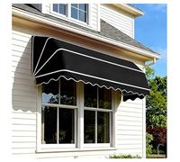 Zfmnoyev Toldo Retráctil Curvo Francés, Plegable, De Aluminio Galvanizado, para Puertas Y Ventanas, Resistente Al Agua Y Al Viento, Ideal para Jardín, Balcón, Patio(Black,110x60x60cm)