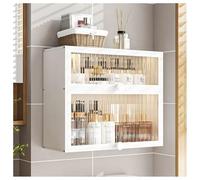 Zfmnoyev Vitrina De Baño con Puerta De Acrílico, Organizador De Maquillaje De Pared, Armario De Almacenamiento sobre El Inodoro, para El Hogar, La Sala De Estar Y La Cocina