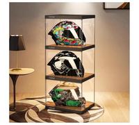 Zfmnoyev Vitrina para Cascos De Motocicleta, Contenedores De Almacenamiento De Plástico Transparente Apilables con Tapa Magnética, Organizador para Cascos, Figuras, Coleccionables(80x30x94.1cm-6PCS)