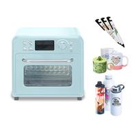 ZFNELYHHOW Horno de sublimación de 16 litros, 1400 W, Calentador por convección para Tazas, Vasos y Copas, máquina de impresión masiva con circulación de Calor de 360°, Temporizador y Control